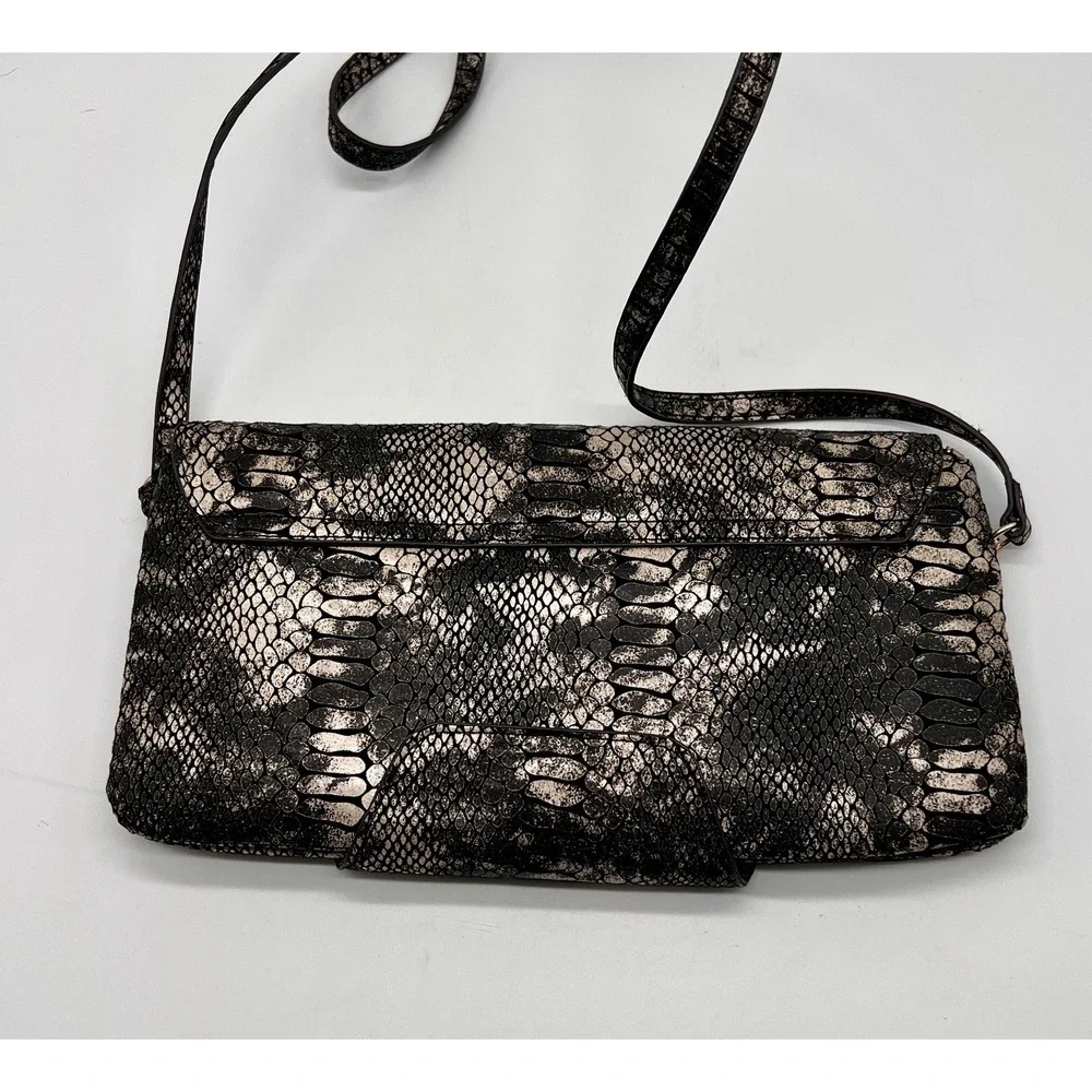 URBAN EXPRESSIONS Metallic Python Print Envelope Bag Foldover Shoulder Purse